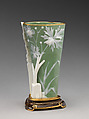 Triangular shaped vase, Minton(s) (British, Stoke-on-Trent, 1793–present), Porcelain, decorated with pâte-sur-pâte technique, British, Stoke-on-Trent, Staffordshire