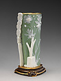 Triangular shaped vase, Minton(s) (British, Stoke-on-Trent, 1793–present), Porcelain, decorated with pâte-sur-pâte technique, British, Stoke-on-Trent, Staffordshire