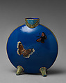 Moon flask with mosquito motif, Minton(s) (British, Stoke-on-Trent, 1793–present), Porcelain, decorated with pâte-sur-pâte technique, British, Stoke-on-Trent, Staffordshire