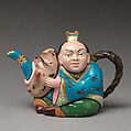 Teapot in the form of a man, Minton(s) (British, Stoke-on-Trent, 1793–present), Bone china, British, Stoke-on-Trent, Staffordshire