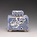 Tea caddy in the form of a tea bundle, Minton(s) (British, Stoke-on-Trent, 1793–present), Bone china, British, Stoke-on-Trent, Staffordshire