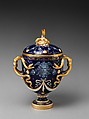 Lidded vase with Medusa decoration and snake handles, Minton(s) (British, Stoke-on-Trent, 1793–present), Bone china, British, Stoke-on-Trent, Staffordshire