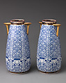 Vase with "lily pattern" (one of a pair), Worcester factory (British, 1751–2008), Bone china, British, Worcester