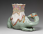 Vase in the form of a camel, Worcester factory (British, 1751–2008), Porcelain, British