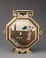 Octagonal vase with scenes of the story of the silkworm, James Hadley (British, 1837–1903), Bone china ("ivory porcelain") with enamel decoration and gilding, British, Worcester