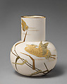 Orb bottom vase with white and gold crane motif, Worcester factory (British, 1751–2008), Porcelain, British, Worcester