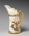Ewer with gold floral motifs, Worcester factory (British, 1751–2008), Bone china, British, Worcester
