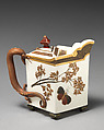 Teapot with salamander handle, Worcester factory (British, 1751–2008), Bone china, British, Worcester