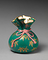 Vase in the form of a beggar's purse, Worcester factory (British, 1751–2008), Bone china, British, Worcester