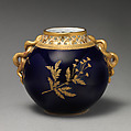 Orb vase with gold fern motif, Grainger (British, active late 18th century), Porcelain, British, Worcester