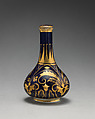 Bottle vase with stopper, Crown Derby (British, 1750–present), Bone china with enamel decoration and gilding, British, Derby