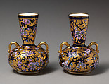 Vase with branch of white blossom (one of a pair), Coalport (British, ca. 1799–1926), Porcelain, British, Coalport