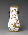Vase with white and gold floral motifs and ring handles, Minton(s) (British, Stoke-on-Trent, 1793–present), Bone china, British, Stoke-on-Trent, Staffordshire