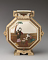 Octagonal vase with scenes of the story of the silkworm, James Hadley (British, 19th century), Bone china (