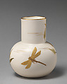 Orb bottom vase with white and gold crane motif, Worcester factory (British, 1751–2008), Porcelain, British, Worcester