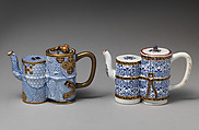 Teapot with double bamboo body, Worcester factory (British, 1751–2008), Bone china, British, Worcester