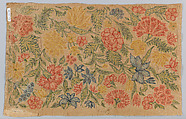 Panel for a petticoat, Wool, silk embroidered on linen, British