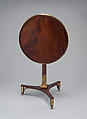 Tilt-top table, Workshop of David Roentgen (German, Herrnhaag 1743–1807 Wiesbaden, master 1780), Mahogany; gilt bronze and brass, German, Neuwied am Rhein