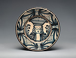 Charger with portrait, Tin-glazed earthenware, probably Spanish, Talavera or Puente del Arzobispo