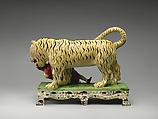 The Death of Munrow, Lead-glazed earthenware with enamel decoration, British, Staffordshire