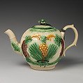 Teapot, Style of Thomas Whieldon (British, Penkull, Stoke-on-Trent 1719–1795), Lead-glazed earthenware, British, Staffordshire