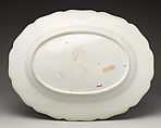 Botanical oval platter with turnip leaf, Chelsea Porcelain Manufactory (British, 1745–1784, Red Anchor Period, ca. 1753–58), Soft-paste porcelain with enamel decoration, British, Chelsea