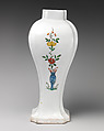 Vase (part of a garniture), Soft-paste porcelain decorated in polychrome enamels, British, Worcester
