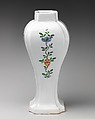 Vase (part of a garniture), Soft-paste porcelain decorated in polychrome enamels, British, Worcester