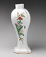 Vase (part of a garniture), Soft-paste porcelain decorated in polychrome enamels, British, Worcester