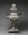 Tea urn, James Dixon & Sons (British, founded Sheffield, 1806), Britannia metal, British, Sheffield