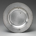 Plate, Samuel Ellis (British, active 1725–48, died 1773), Pewter, British, London