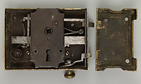 Lock and keeper, Brass, iron, British