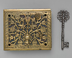 Lock, Attributed to John Wilkes, Steel, brass, wood, British, Birmingham