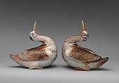 Tureen in the form of a woodcock, Tin-glazed earthenware, German, Höchst
