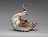 Tureen in the form of a woodcock, Tin-glazed earthenware, German, Höchst