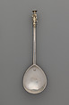 Apostle spoon: St. Peter, William Cawdell (British, 1560–1625), Silver, partly gilded, British, London