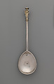Apostle spoon: St. John, William Cawdell (British, 1560–1625), Silver, partly gilded, British, London
