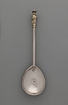 Apostle spoon: St. Matthew, William Cawdell (British, 1560–1625), Silver, partly gilded, British, London