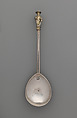 Apostle spoon: St. James the Less, William Cawdell (British, 1560–1625), Silver, partly gilded, British, London