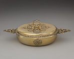 Écuelle with cover, Daniel Garnier, Silver gilt, British, London