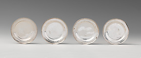 Set of twelve miniature meat plates, David Clayton (British, active 1689), Silver, British, London