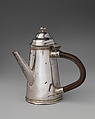 Miniature coffeepot, David Clayton  British, Silver, cane, British, London