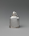 Miniature tea caddy, David Clayton  British, Silver, British, London