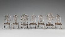 Set of seven miniature chairs, Silver, Dutch