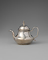 Miniature teapot with cover, Johannes van Geffen, Silver, Dutch, Amsterdam