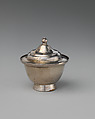 Miniature sugar bowl with cover, David Clayton  British, Silver, British, London
