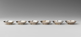 Set of six miniature saucers, David Clayton  British, Silver, British, London