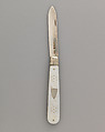 Fruit knife, Arthur Staniforth, Mother-of-pearl, silver, British, Sheffield