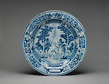 Dish with John the Baptist, Porcelain painted with cobalt blue under a transparent glaze, Chinese, made for export