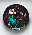 Charger with flowers and butterflies, Edmond Lachenal  French, Earthenware, French, Paris